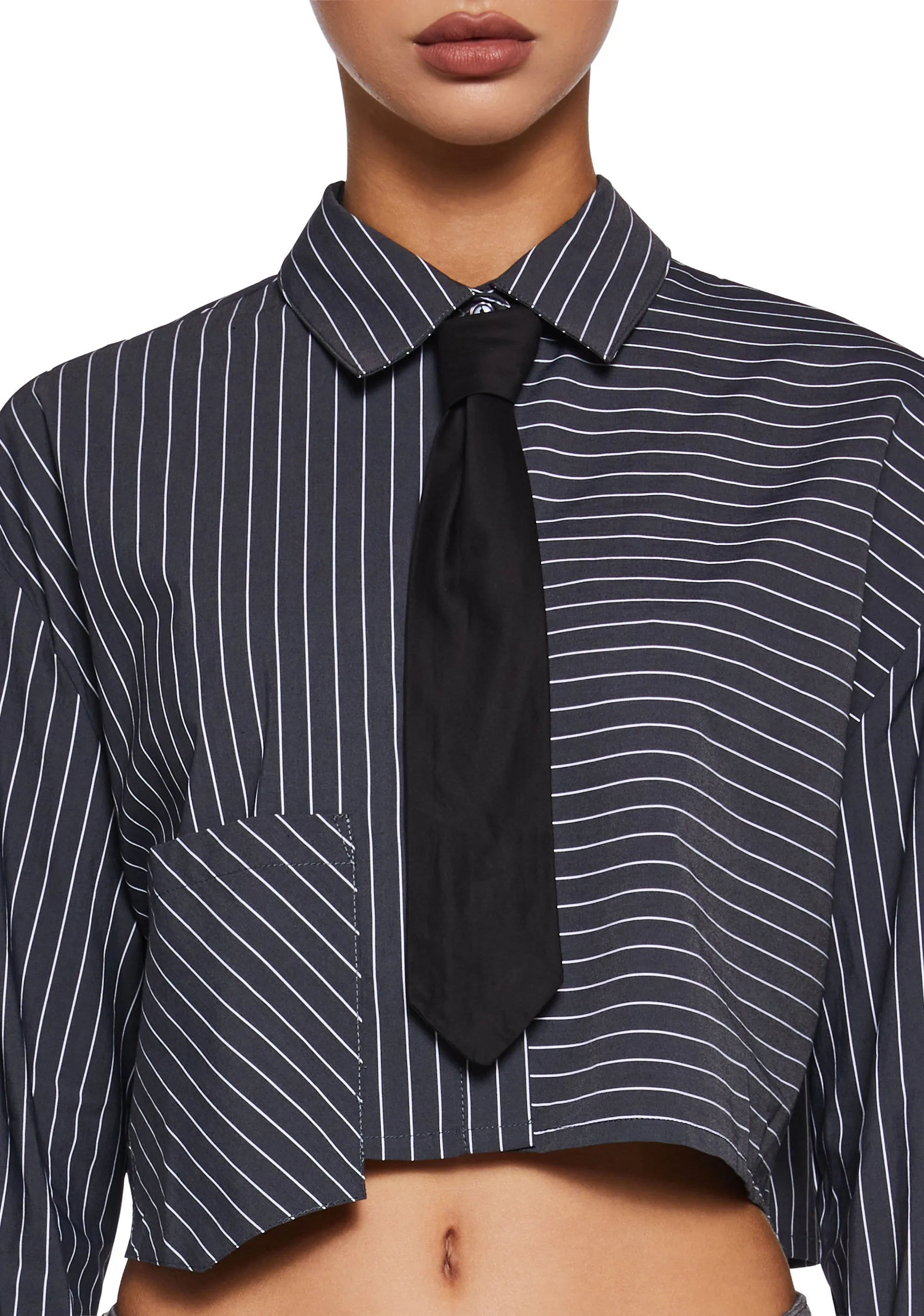 Office Hours Button Up Shirt - Gray sold by Dolls Kill product image thumbnail 5