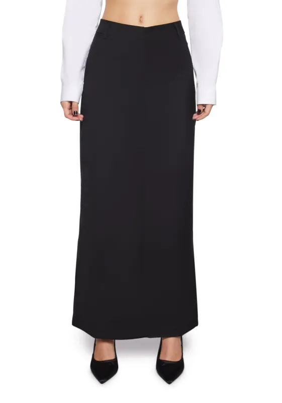Executive Suite Maxi Skirt - Black sold by Dolls Kill