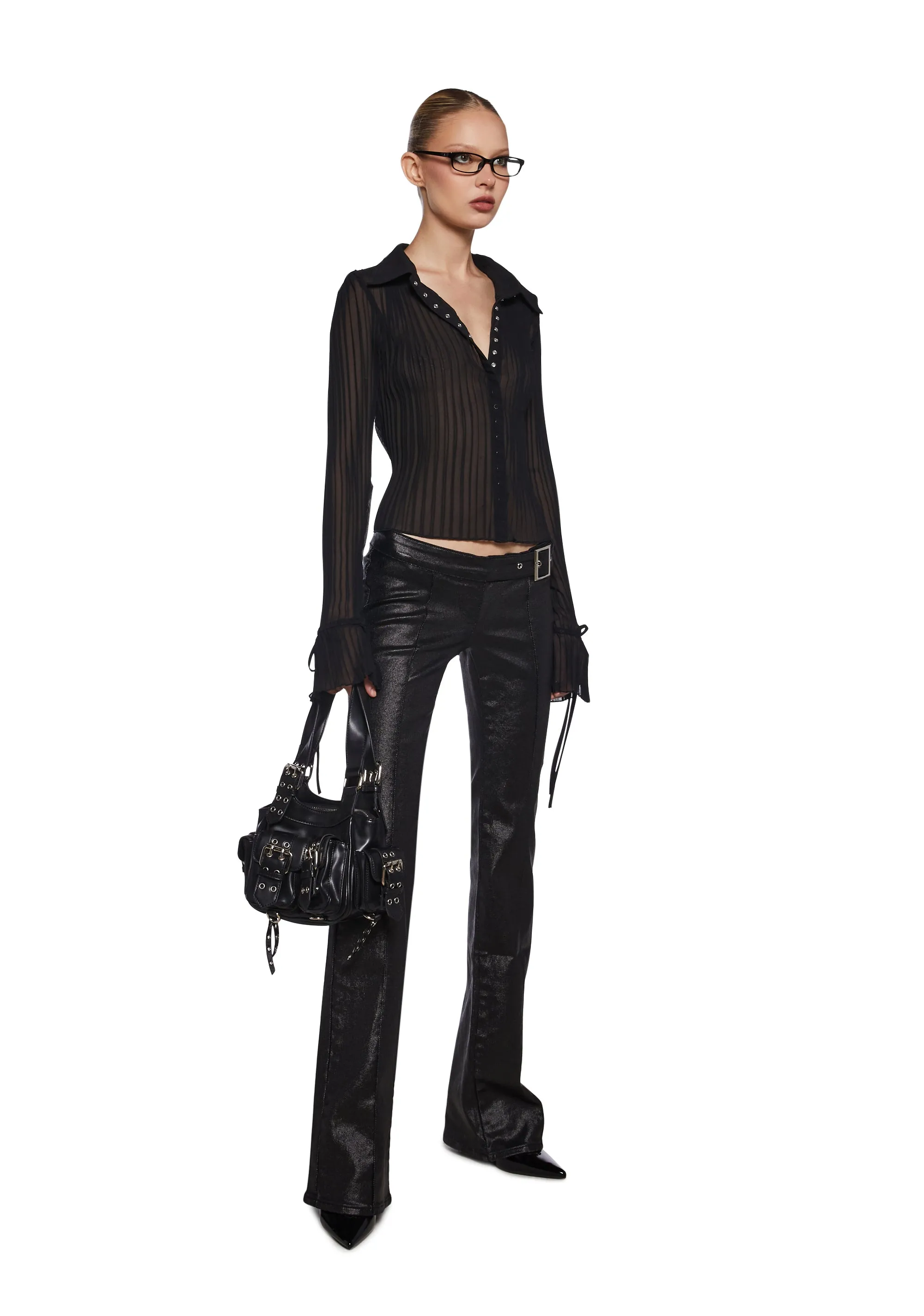 Gia Coated Denim Flare Jeans sold by Dolls Kill product image thumbnail 2