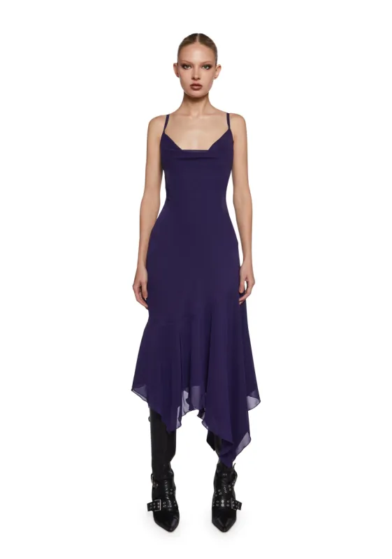 Maisie Asymmetrical Midi Dress sold by Dolls Kill