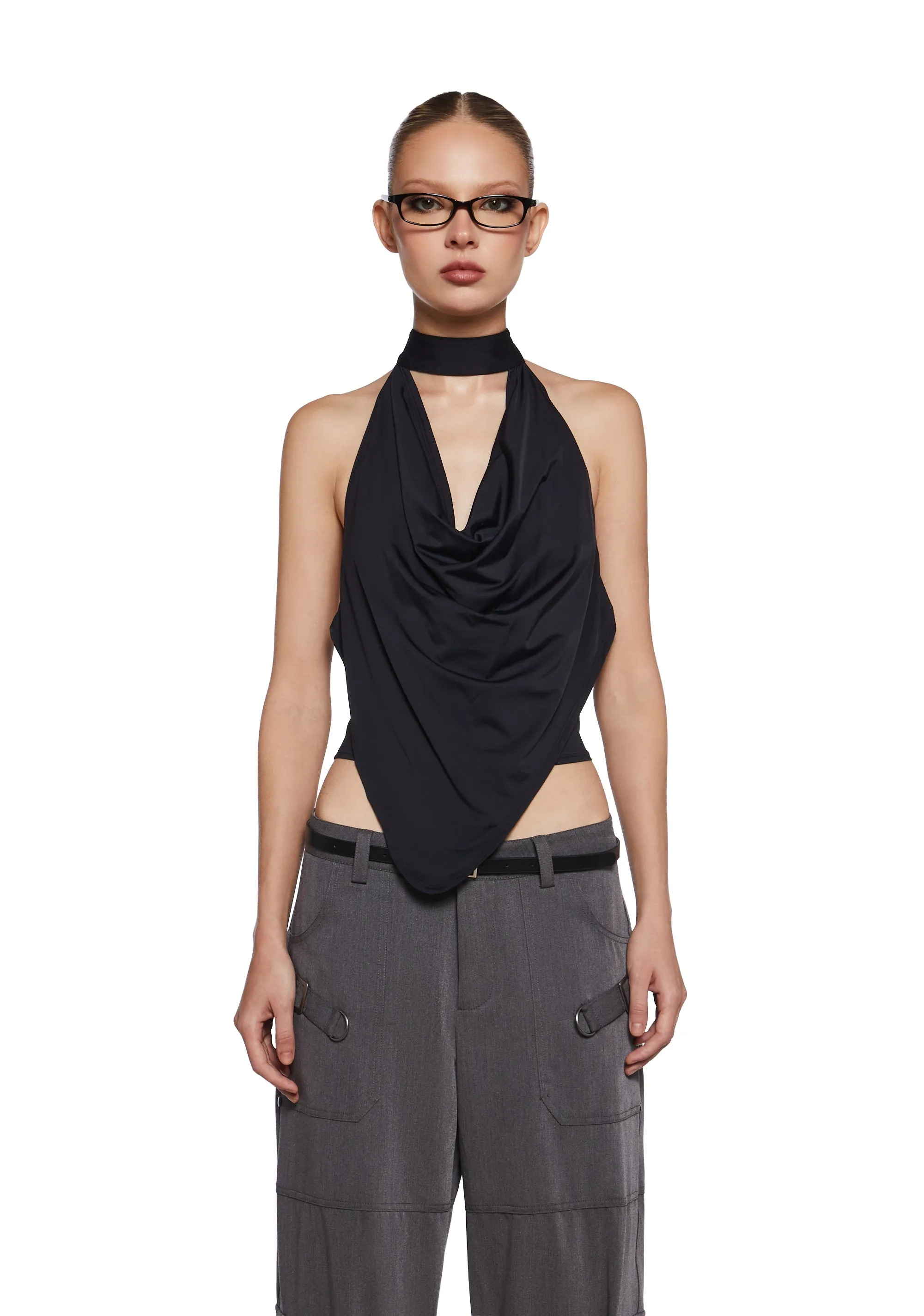 Matilda Draped Halter Top sold by Dolls Kill