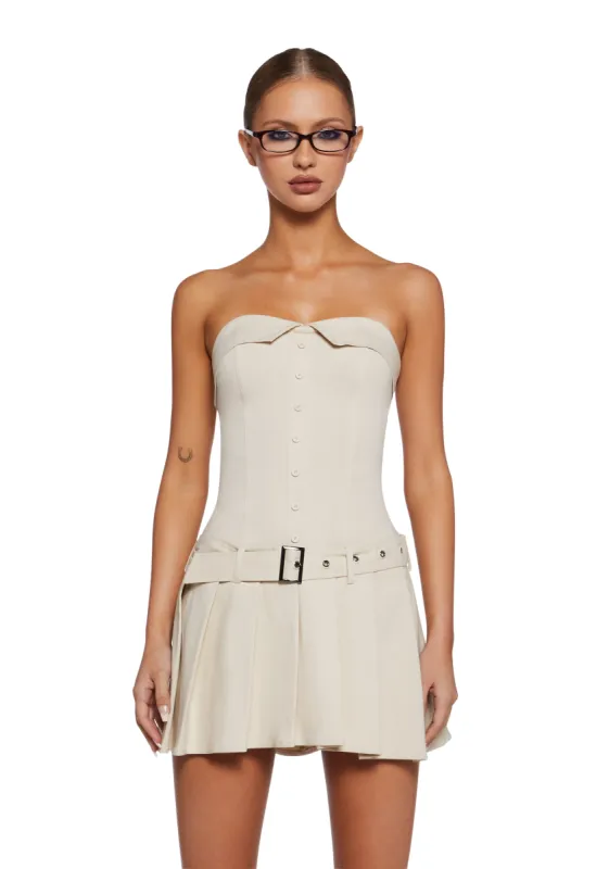 Tech Girl Rising Mini Dress - Khaki sold by Dolls Kill