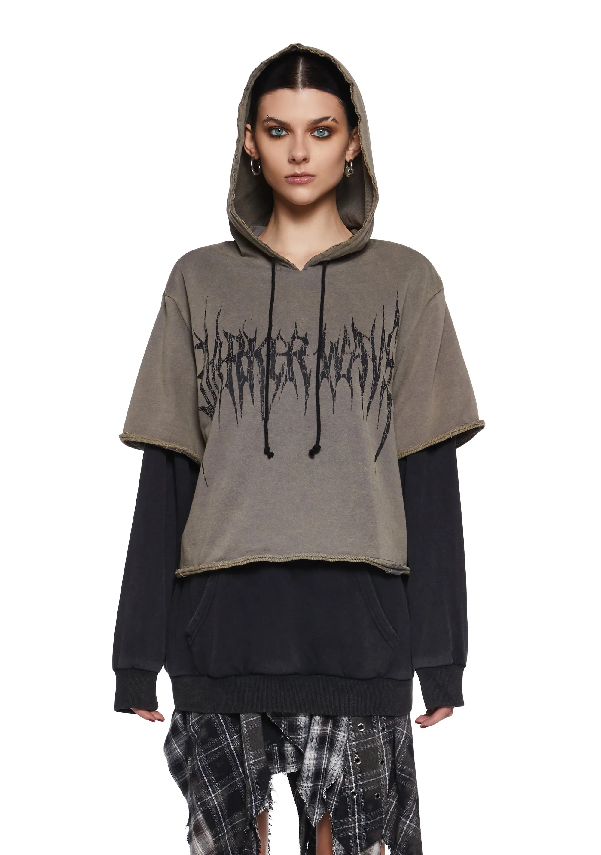 Warp Layered Pullover Hoodie sold by Dolls Kill product image thumbnail 5