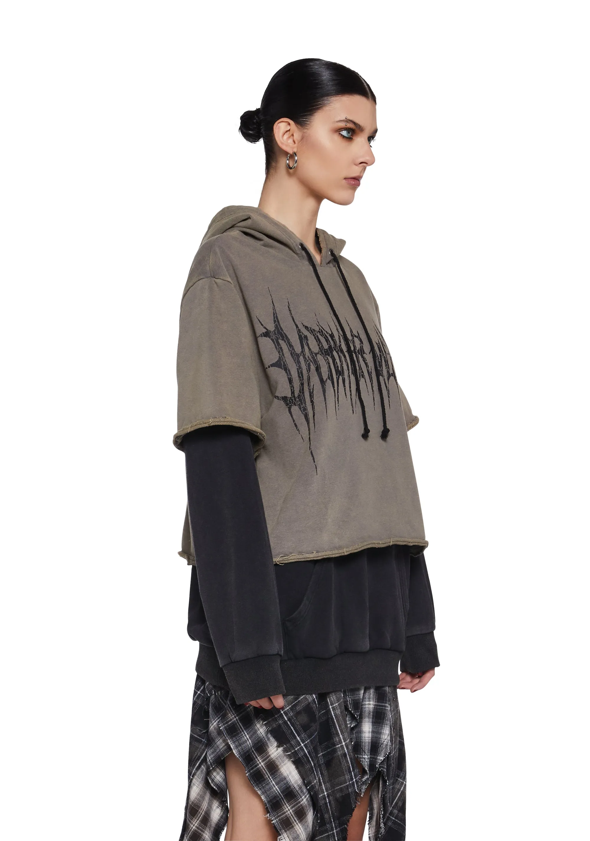Warp Layered Pullover Hoodie sold by Dolls Kill product image thumbnail 3