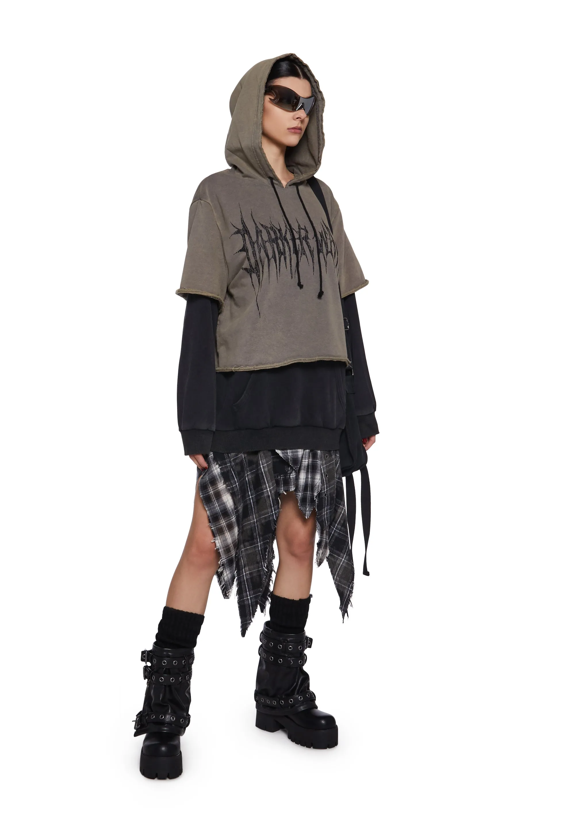 Warp Layered Pullover Hoodie sold by Dolls Kill product image thumbnail 2