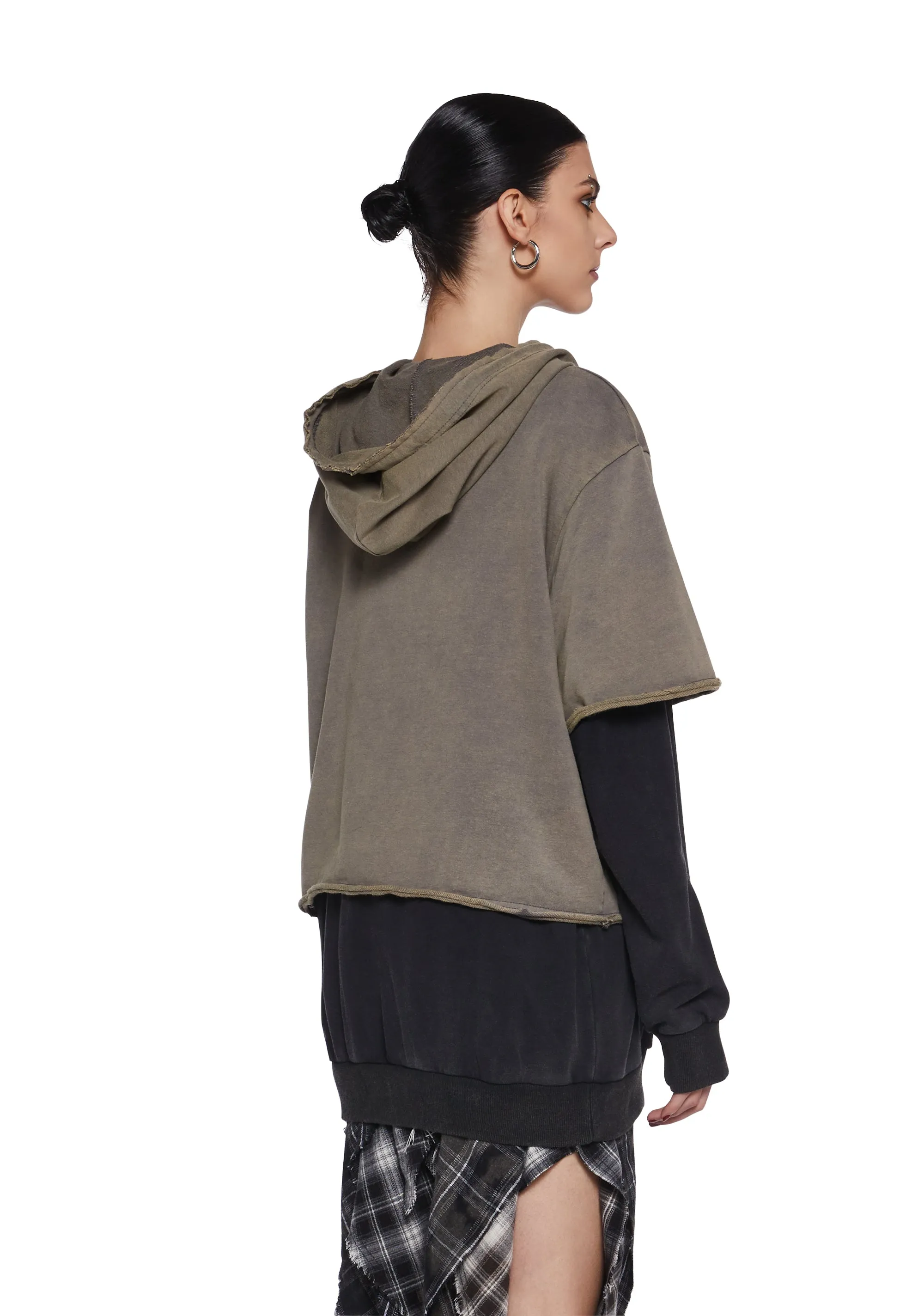 Warp Layered Pullover Hoodie sold by Dolls Kill product image thumbnail 4