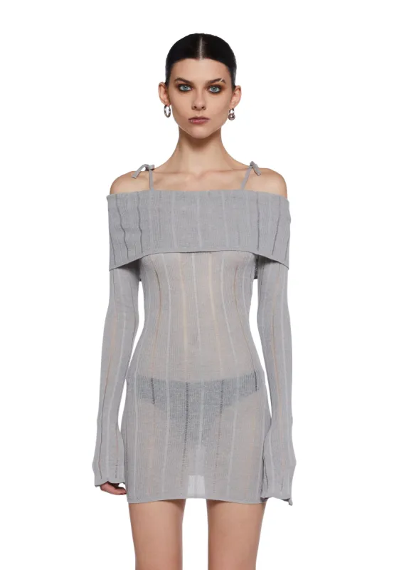Warp Off The Shoulder Sweater Dress sold by Dolls Kill