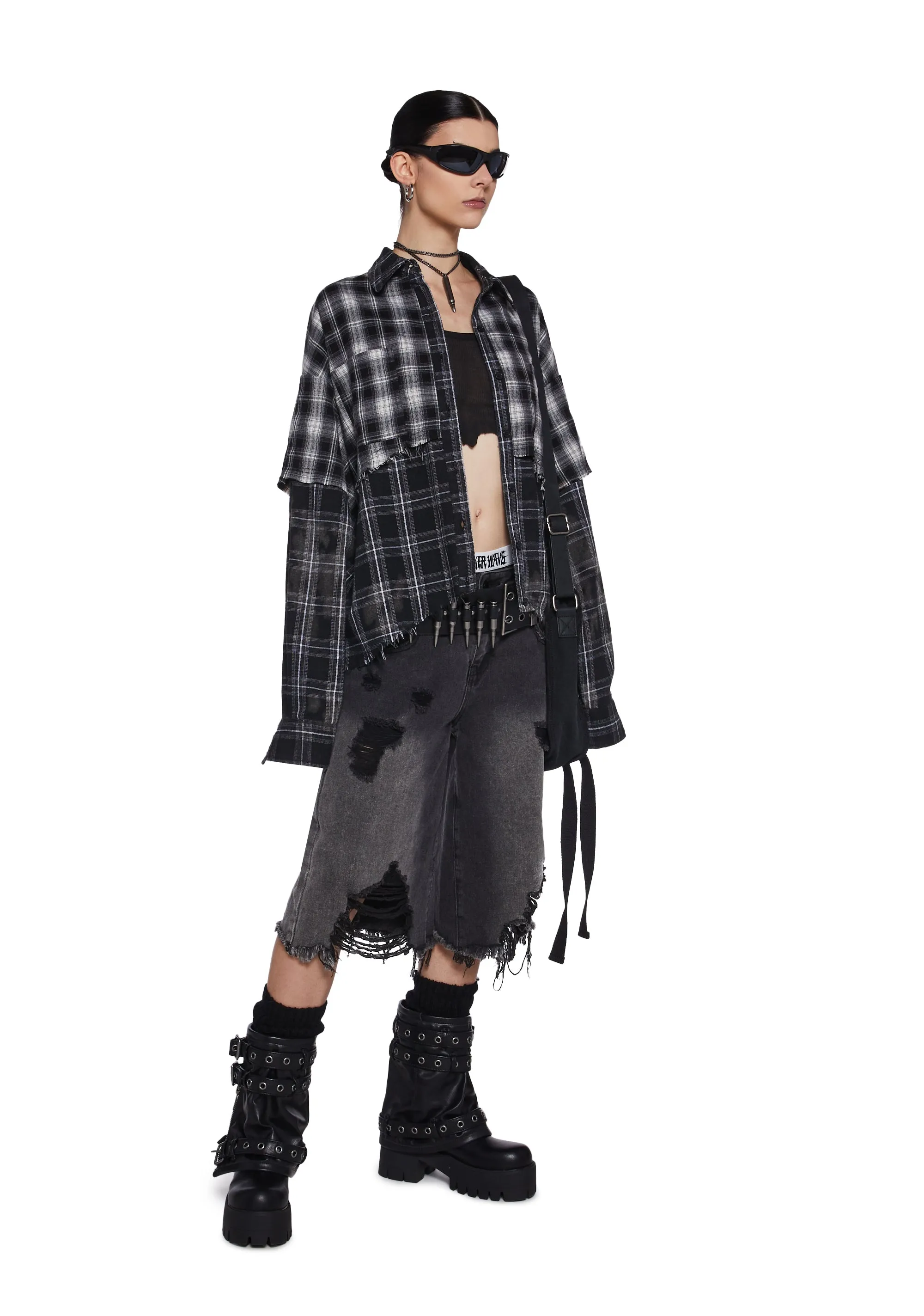 Warp Layered Flannel Shirt sold by Dolls Kill product image thumbnail 2