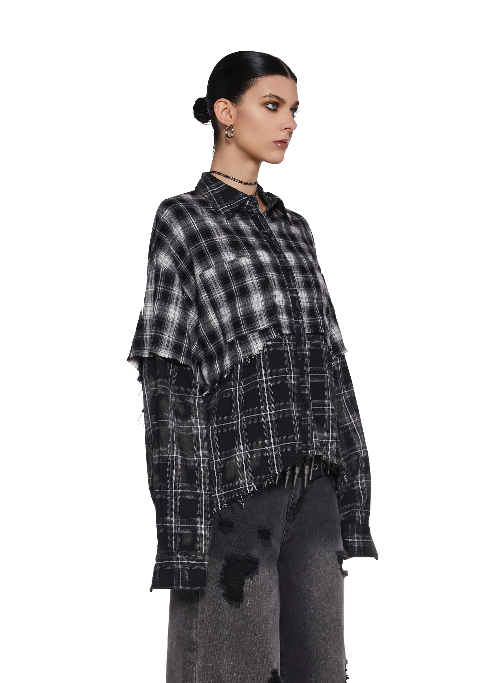 Warp Layered Flannel Shirt sold by Dolls Kill product image thumbnail 3