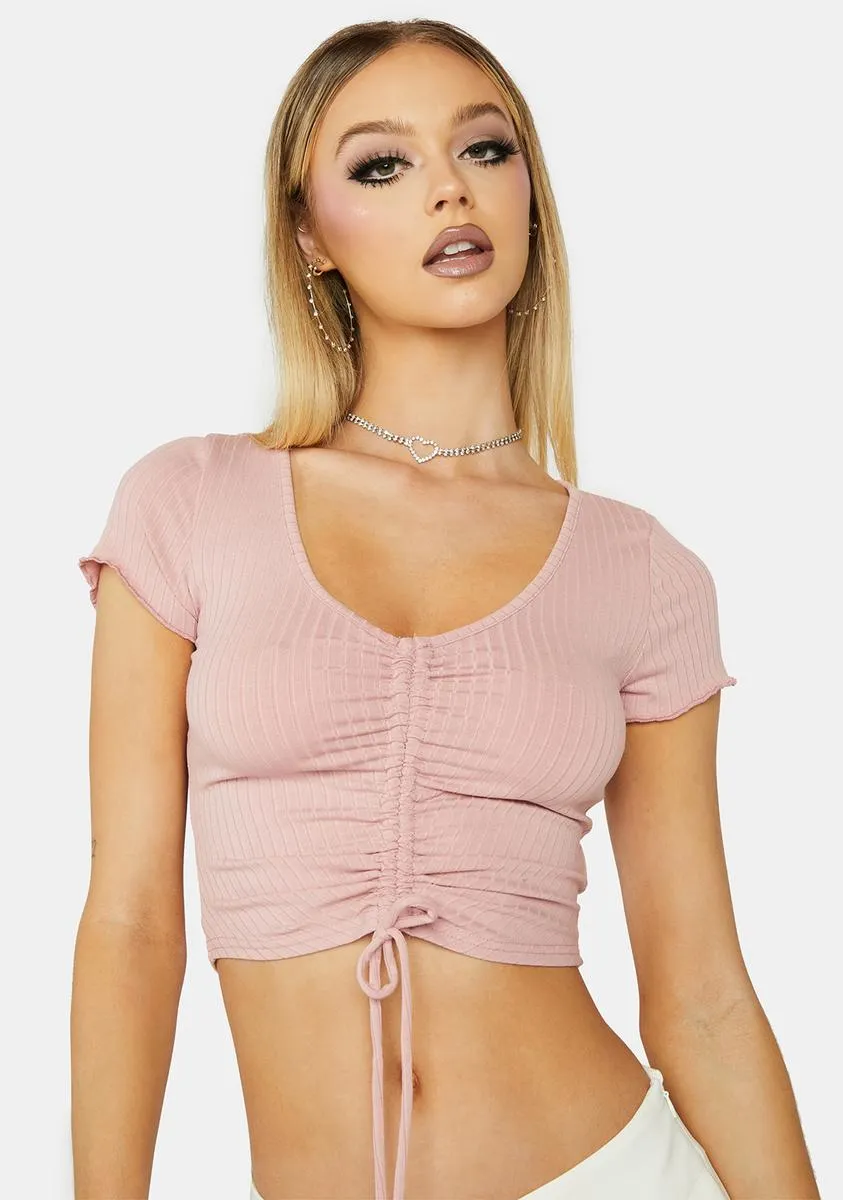 Blush Be Seeing You Crop Top sold by Dolls Kill