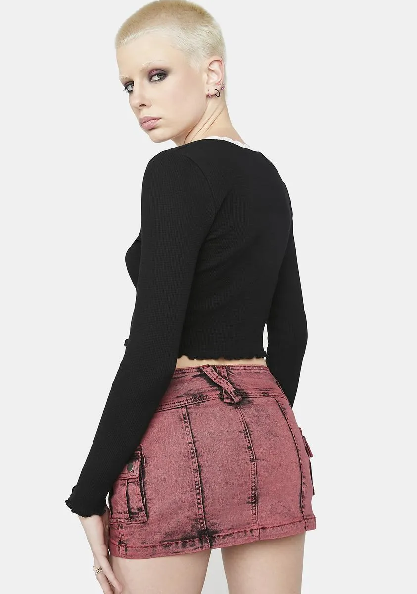 Ur Under My Skin Denim Skort sold by Dolls Kill product image thumbnail 5