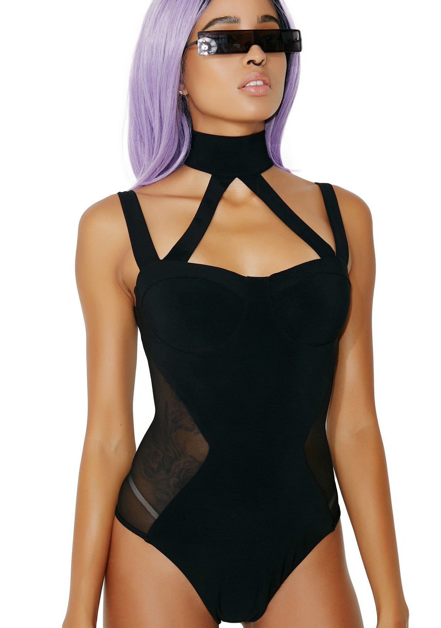 Suspect Choker Bodysuit sold by Dolls Kill