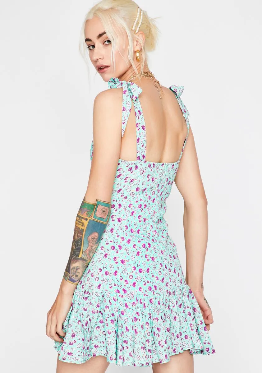 Aqua Summer Bloom Floral Dress sold by Dolls Kill product image thumbnail 4