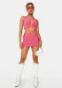 Paradise Pink Plunge Strappy Crop Top sold by Dolls Kill