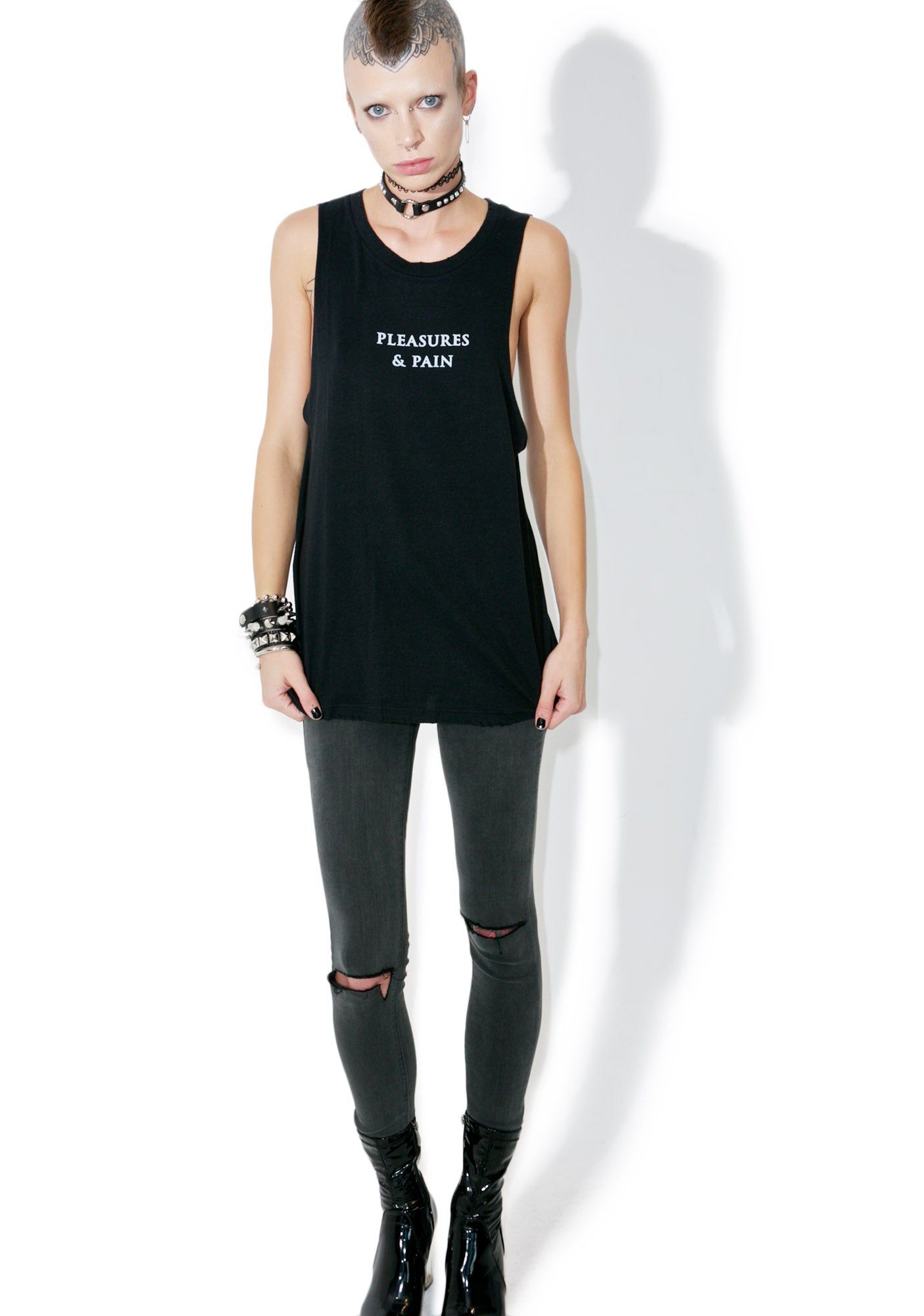 Pleasures And Pain Destroyed Tank sold by Dolls Kill product image thumbnail 4