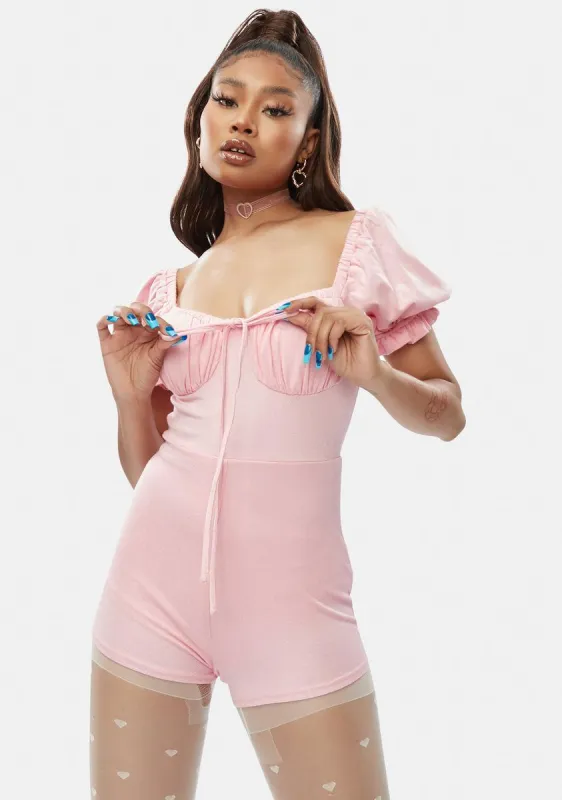 Sweet Friend To All Puff Sleeve Romper sold by Dolls Kill