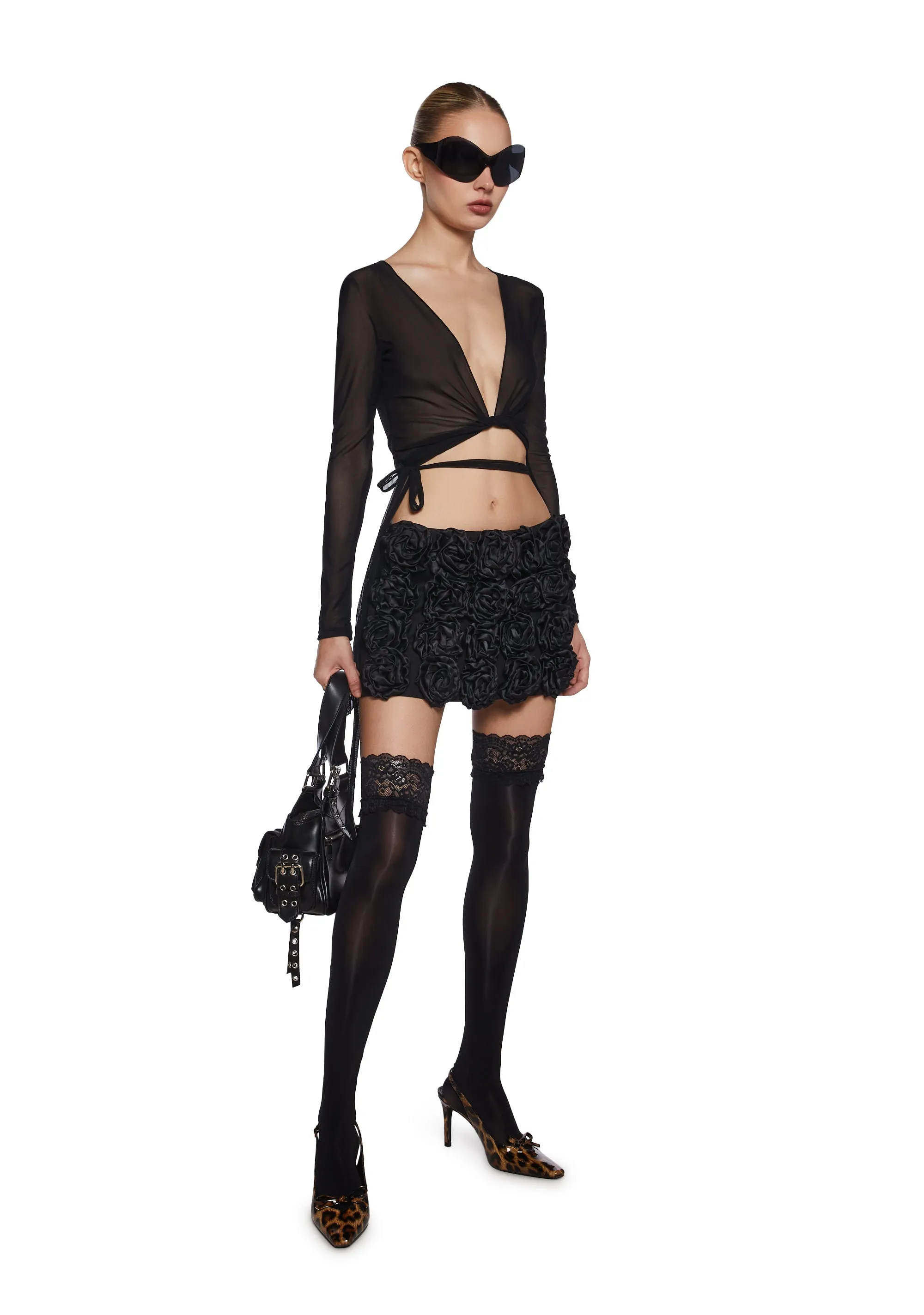 Noir Dirty Rich Wrap Top sold by Dolls Kill product image thumbnail 2