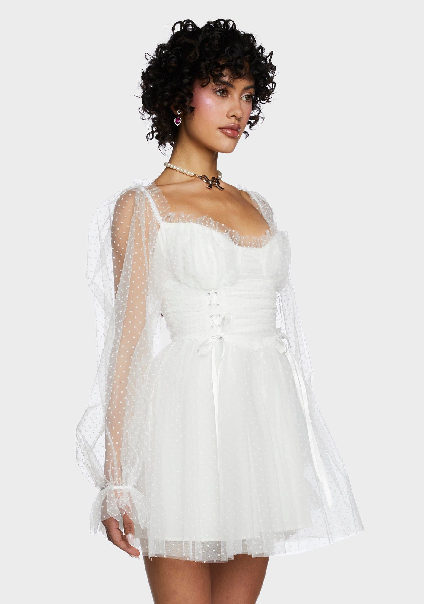 Heavenly Affair Babydoll Dress - White sold by Dolls Kill product image thumbnail 4