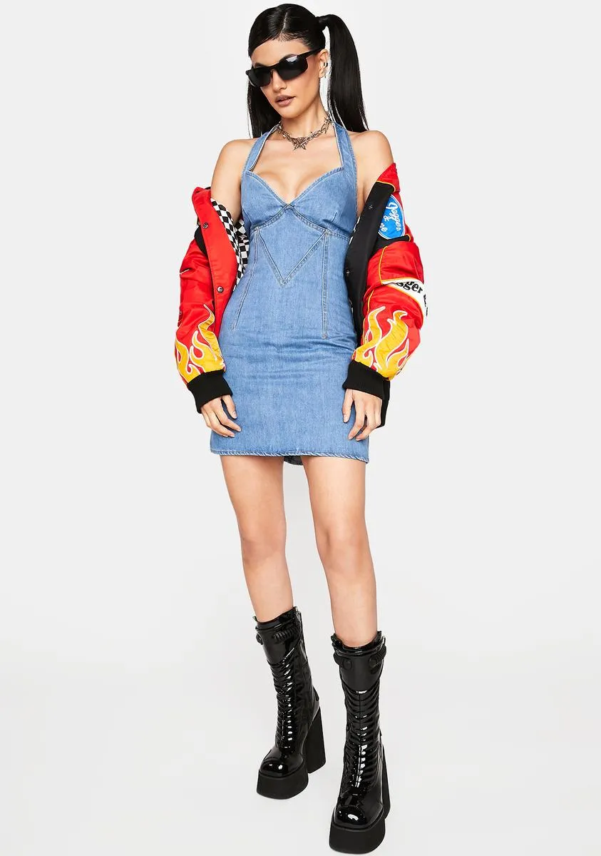 Things To Do Denim Mini Dress sold by Dolls Kill product image thumbnail 3