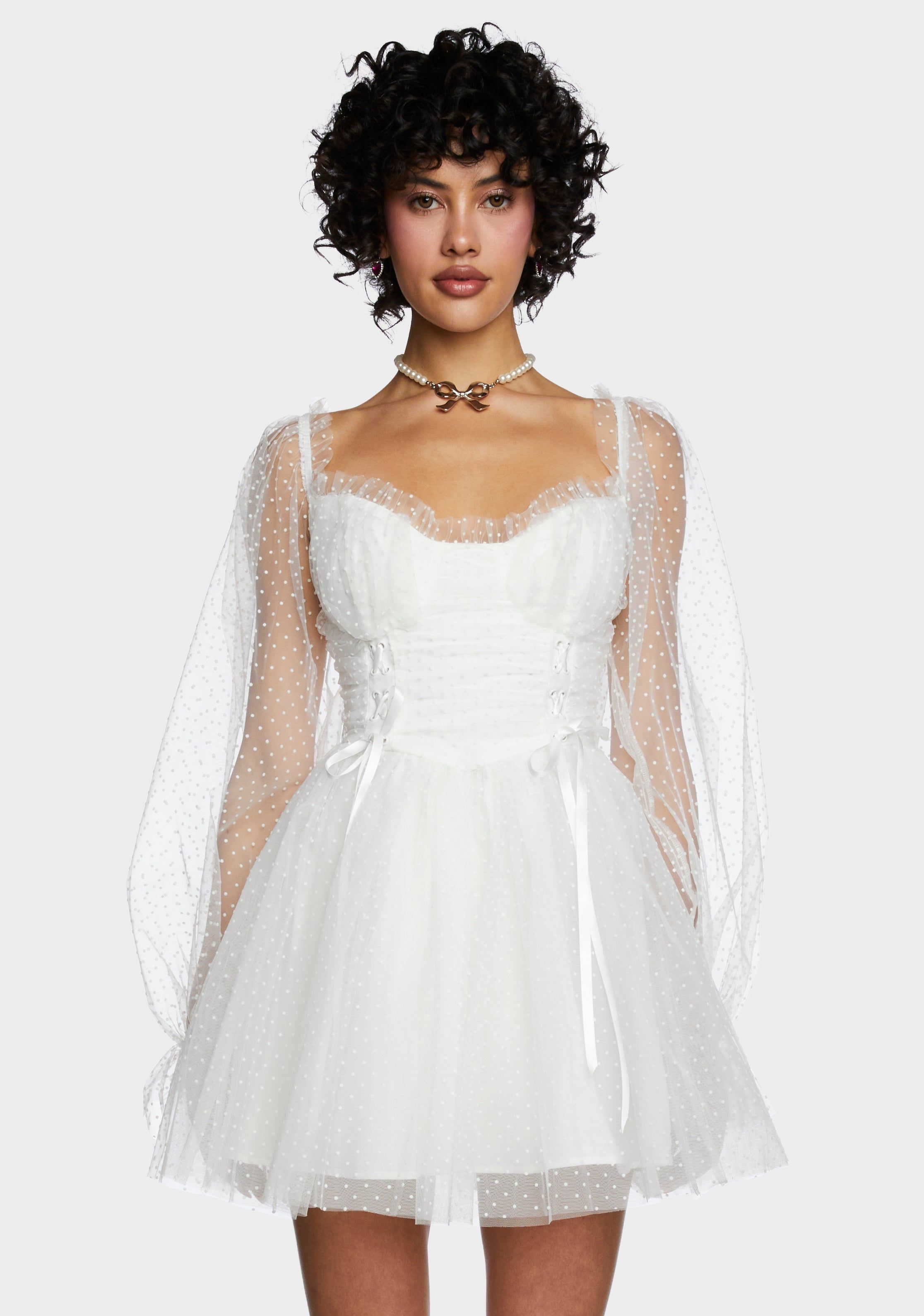 Heavenly Affair Babydoll Dress - White sold by Dolls Kill