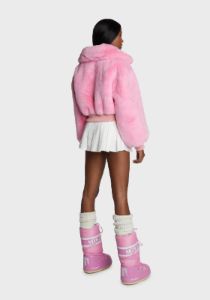 Pink Drew Street Faux Fur Jacket sold by Dolls Kill