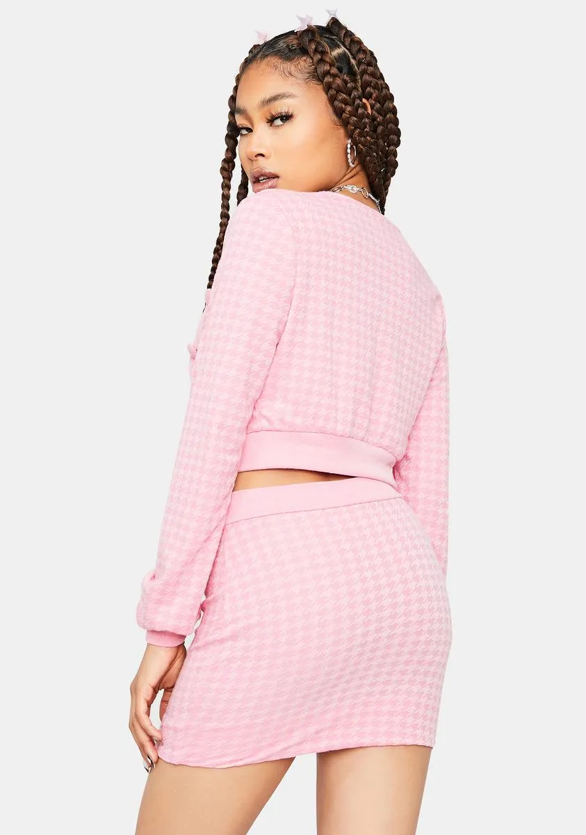 Blush Clueless Thoughts Cardigan Skirt Set sold by Dolls Kill product image thumbnail 4