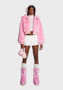 Pink Drew Street Faux Fur Jacket sold by Dolls Kill