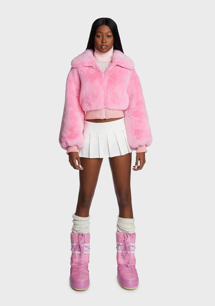 Pink Drew Street Faux Fur Jacket sold by Dolls Kill