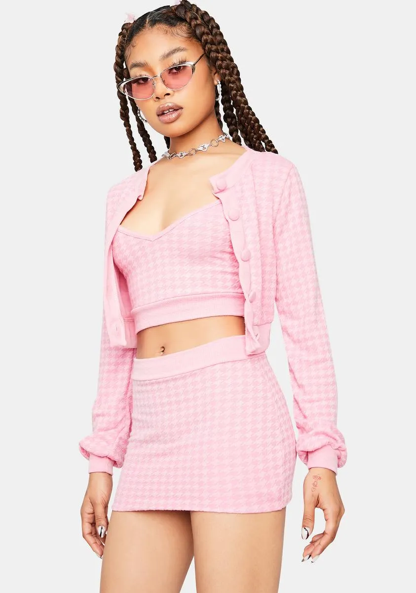 Blush Clueless Thoughts Cardigan Skirt Set sold by Dolls Kill product image thumbnail 2