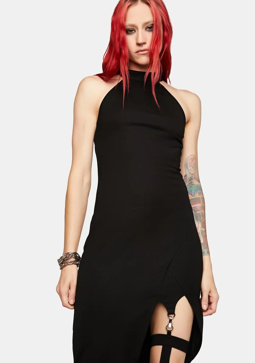 Dark Pointed Hem Dress W/ Detachable Leg Loops sold by Dolls Kill product image thumbnail 2