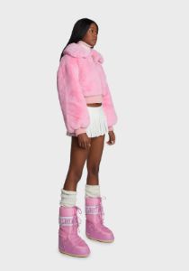 Pink Drew Street Faux Fur Jacket sold by Dolls Kill