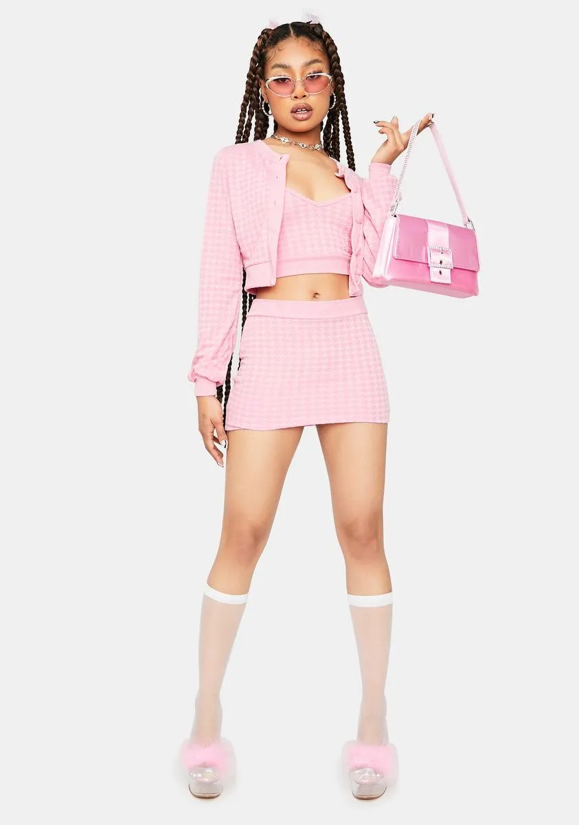 Blush Clueless Thoughts Cardigan Skirt Set sold by Dolls Kill product image thumbnail 3
