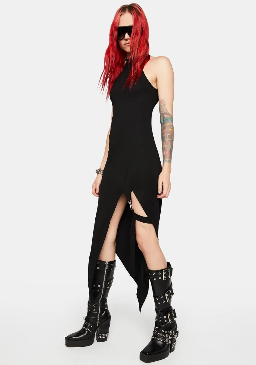 Dark Pointed Hem Dress W/ Detachable Leg Loops sold by Dolls Kill product image thumbnail 3