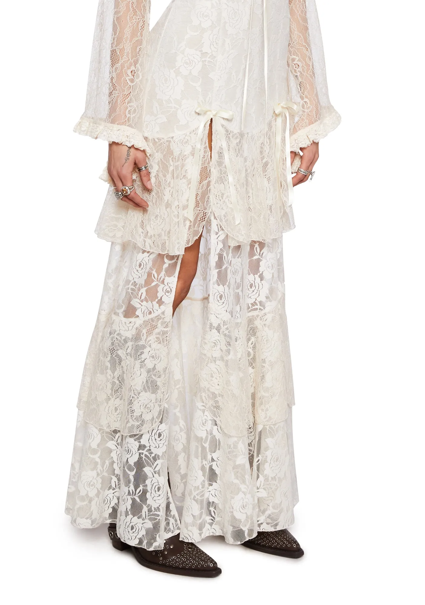 Passion Darling Lace Maxi Dress- Off White sold by Dolls Kill product image thumbnail 2