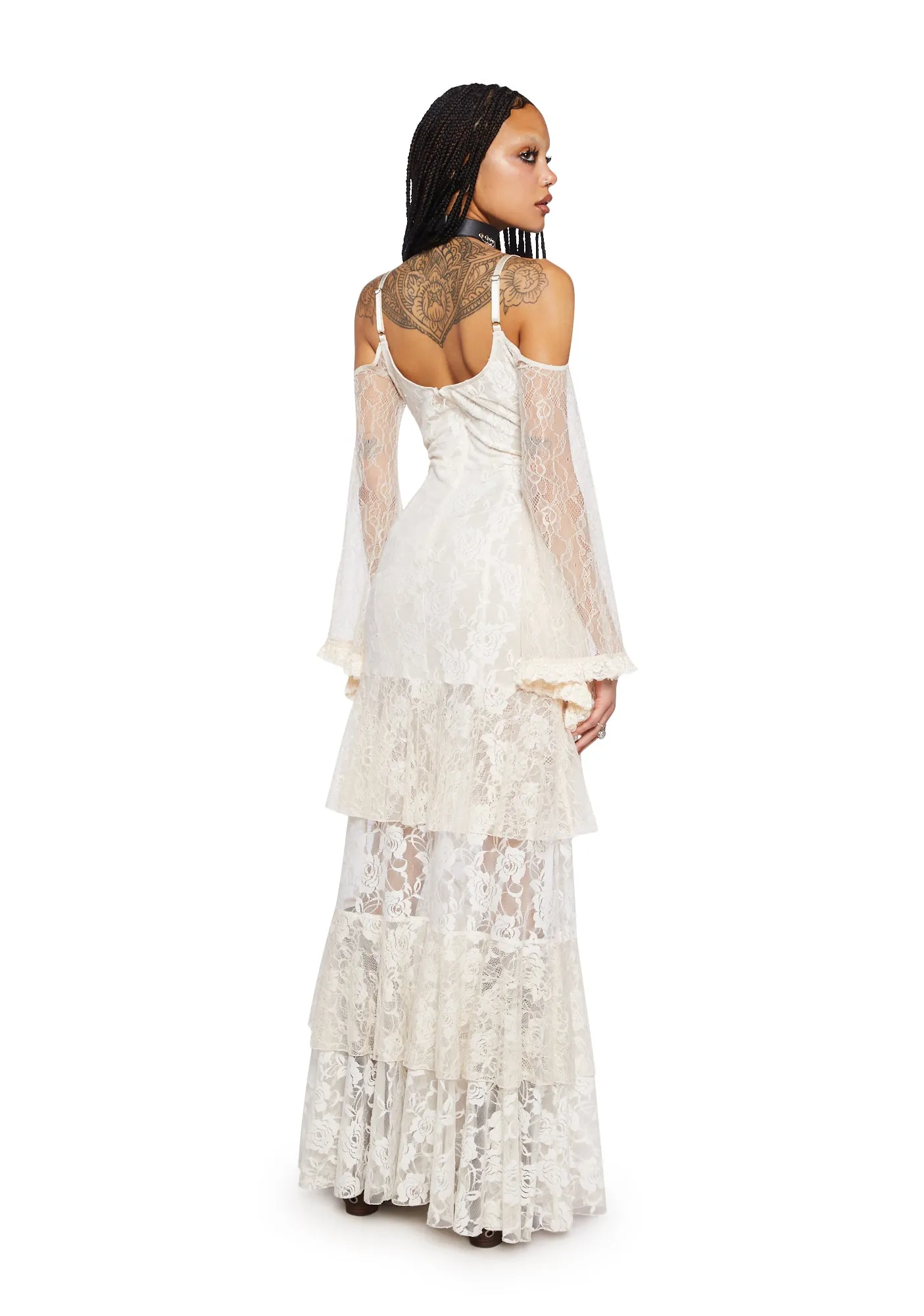 Passion Darling Lace Maxi Dress- Off White sold by Dolls Kill product image thumbnail 4