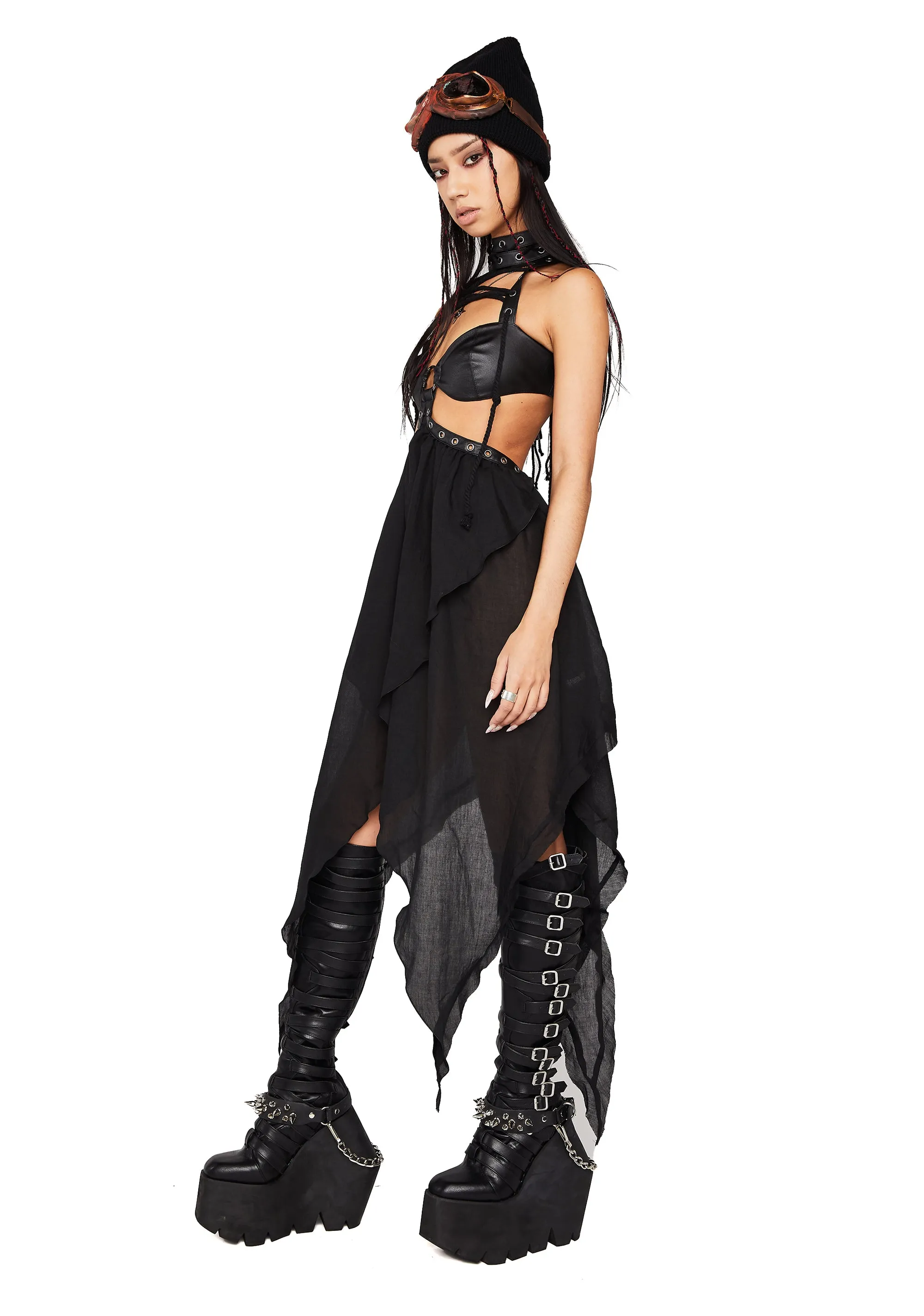 Modulation Lace-Up Harness Midi Dress sold by Dolls Kill product image thumbnail 3