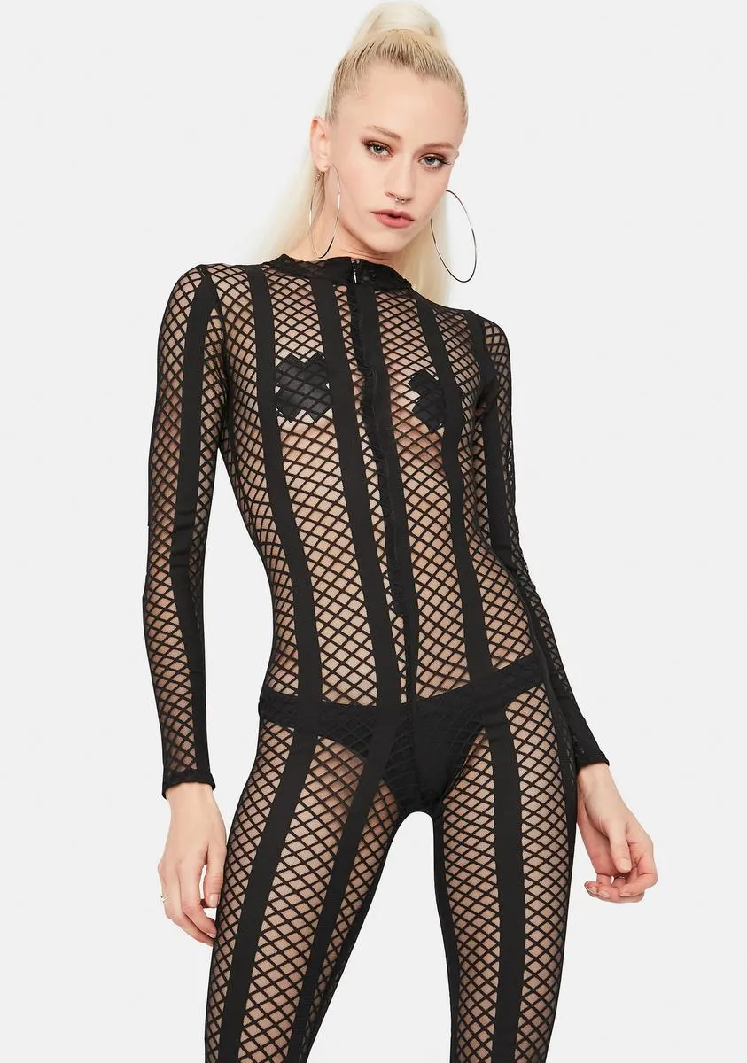 Your Bad Habit Fishnet Catsuit sold by Dolls Kill