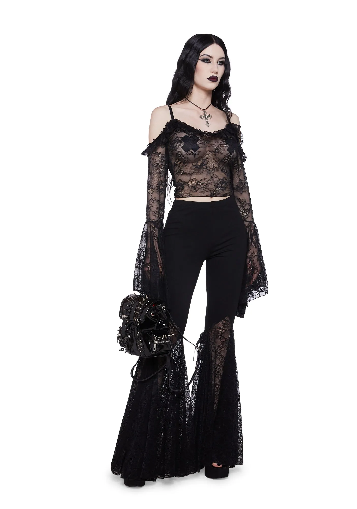 Gothic With Grace Mesh Top - Black sold by Dolls Kill product image thumbnail 2