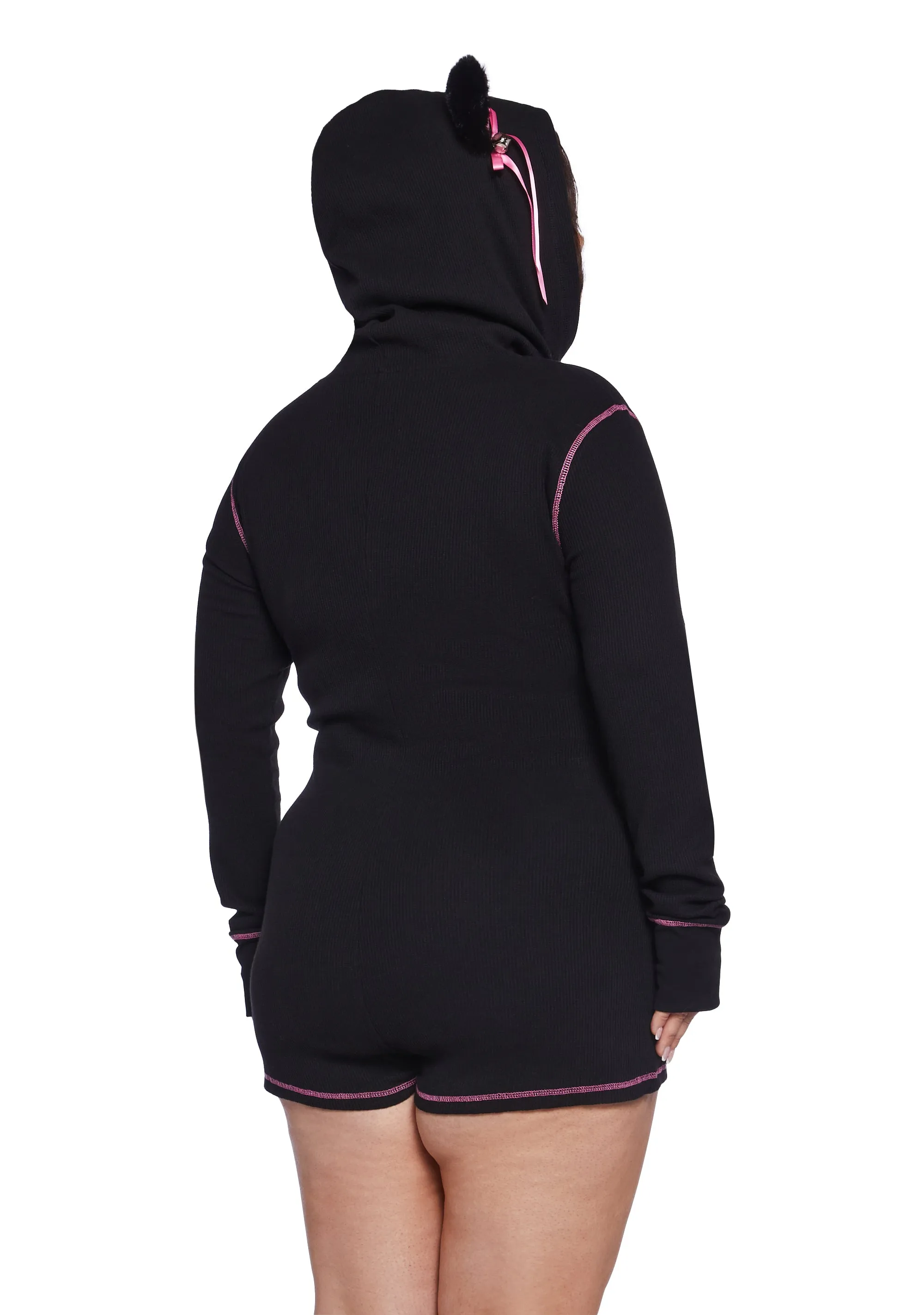 Plus Purrfectly Dark Cat Romper sold by Dolls Kill product image thumbnail 4