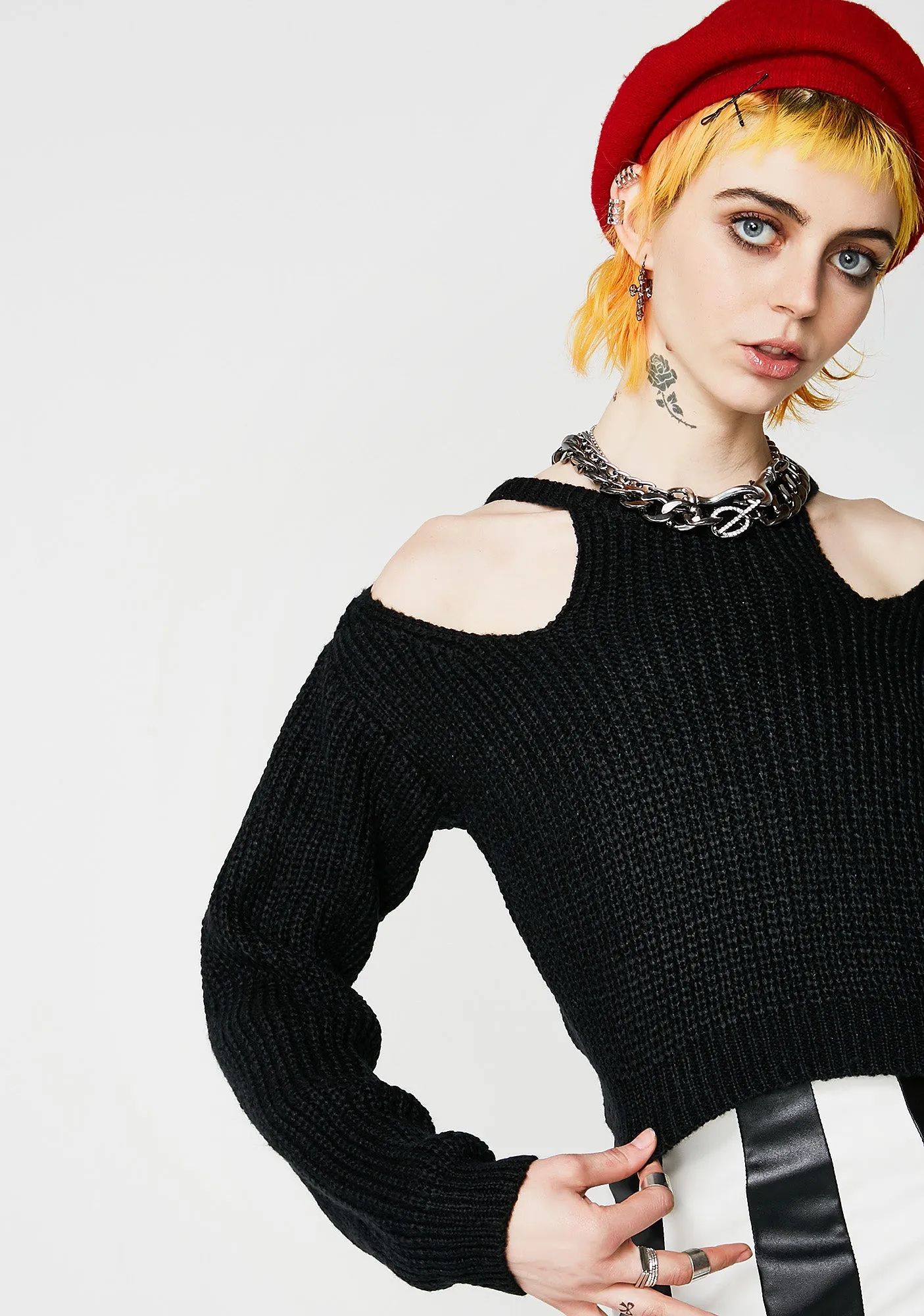 Lost My Mind Cut-Out Sweater sold by Dolls Kill product image thumbnail 3