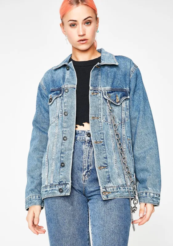 Hardcore Denim Jacket sold by Dolls Kill