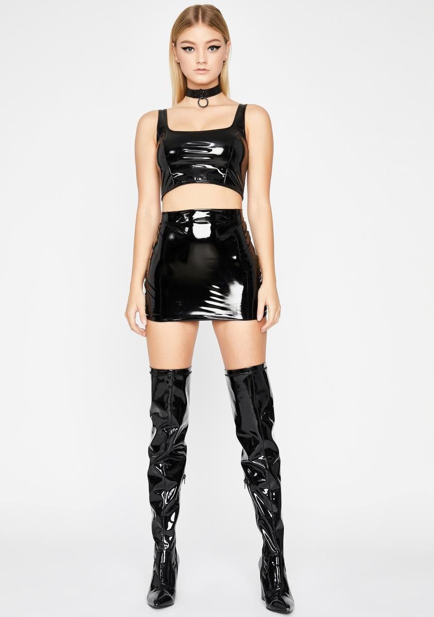 Got U Pegged Vinyl Skirt Set sold by Dolls Kill product image thumbnail 3
