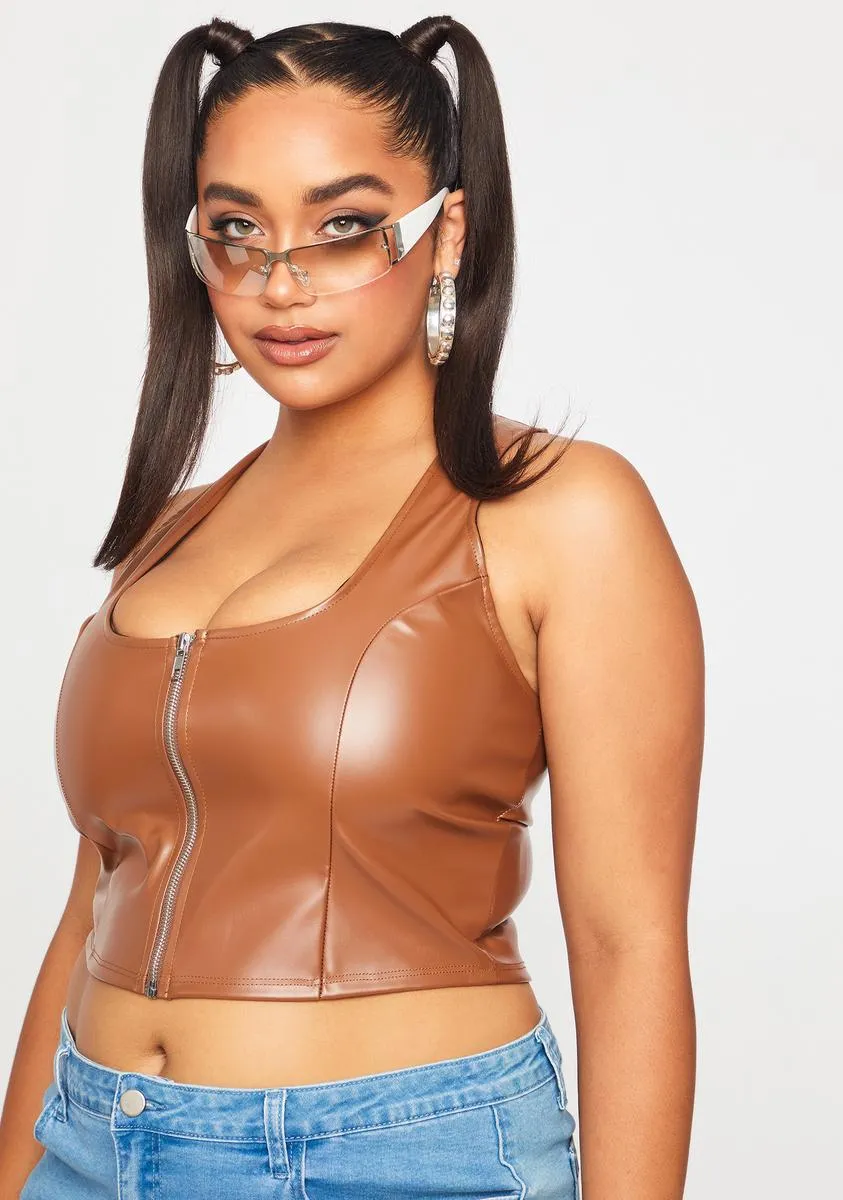 Plus Camel Zipped Hearts Corset Top sold by Dolls Kill product image thumbnail 2