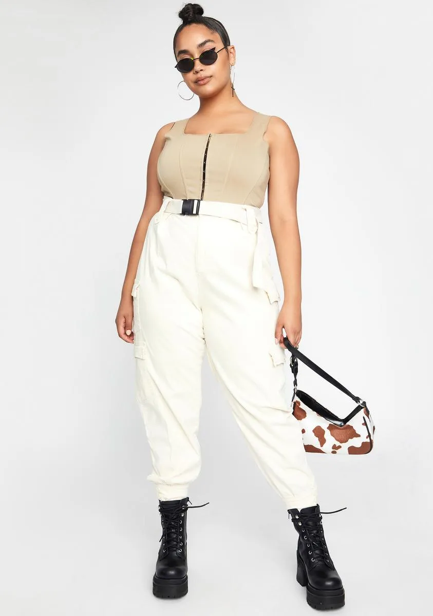 Plus Ivory Best Version Of Me Cargo Pants sold by Dolls Kill product image thumbnail 3