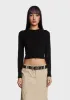 Hair Flip Long Sleeve Top - Black sold by Dolls Kill