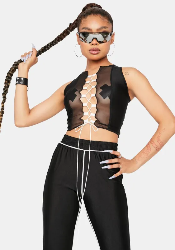 Never Budge Mesh Pants Set sold by Dolls Kill