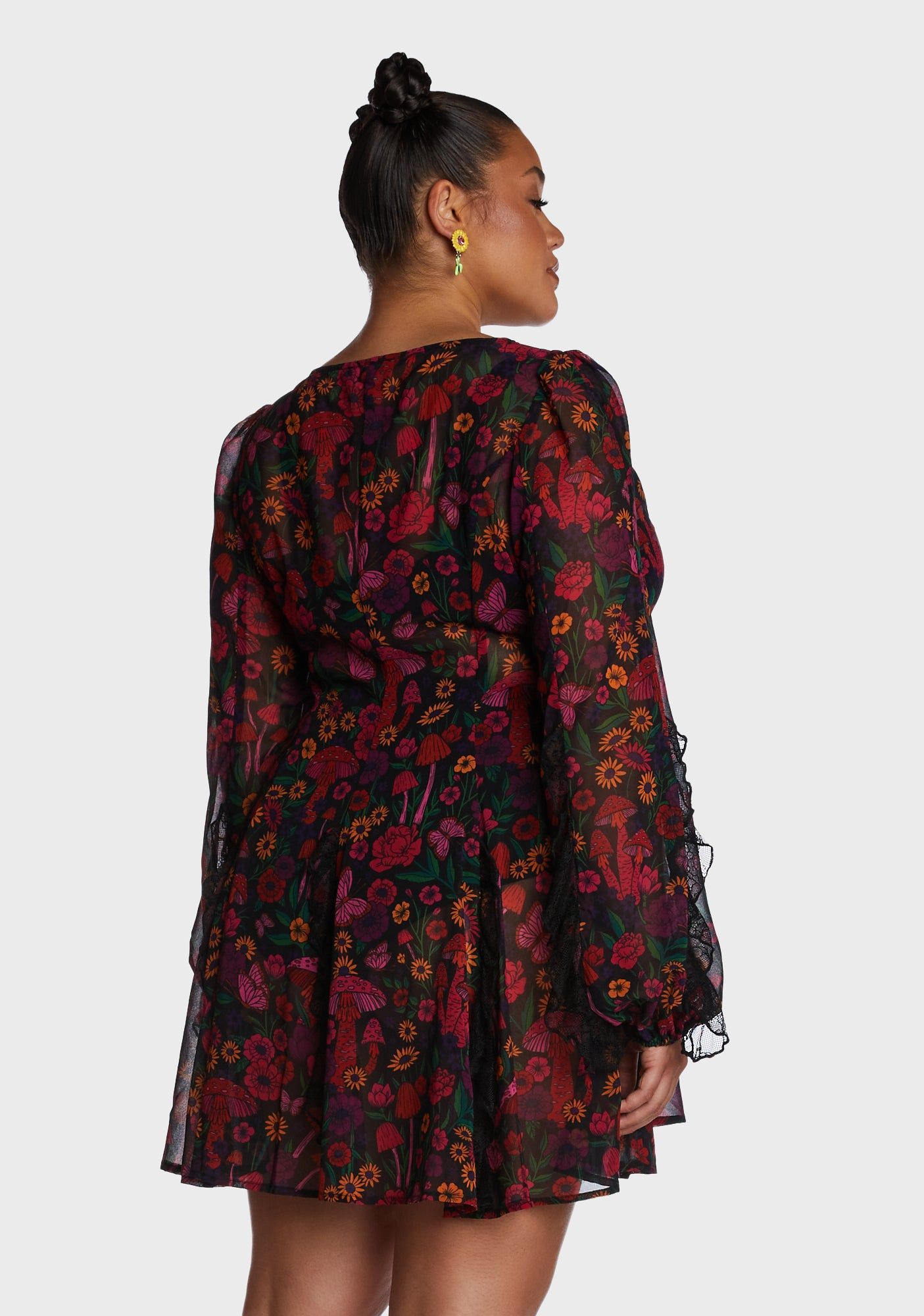 Plus Daydreamer Floral Mini Dress - Multi sold by Dolls Kill product image thumbnail 4