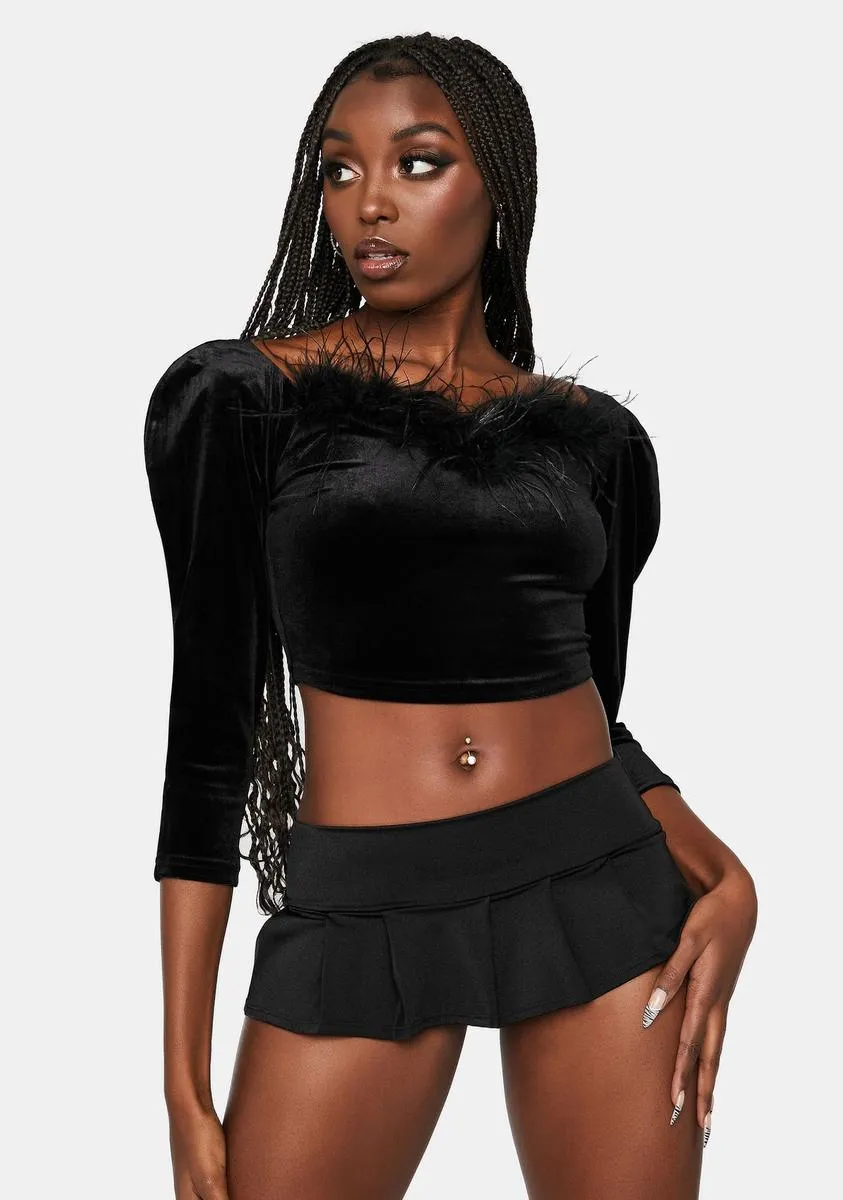 Slay Queen Marabou Feather Crop Top sold by Dolls Kill