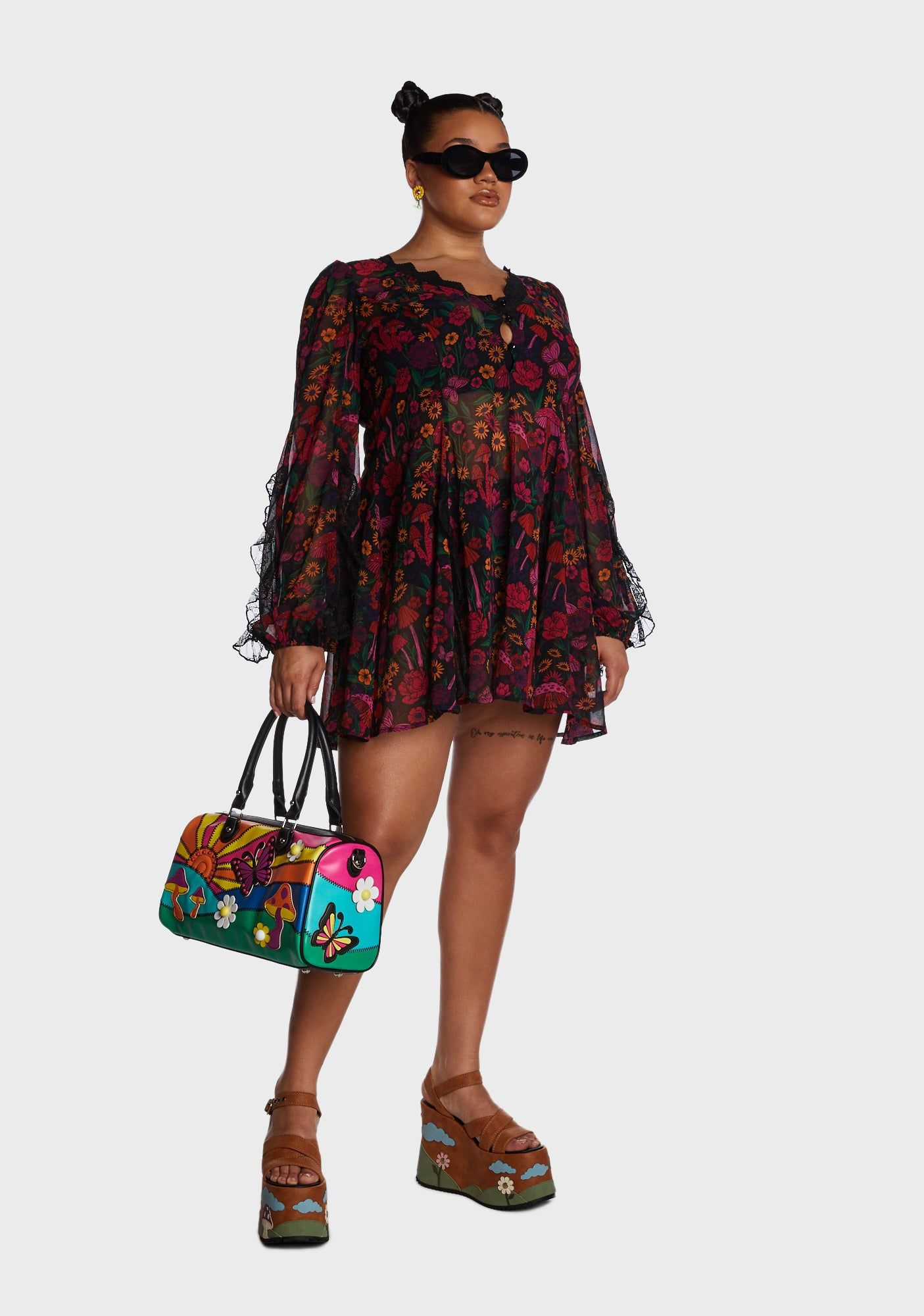 Plus Daydreamer Floral Mini Dress - Multi sold by Dolls Kill product image thumbnail 2