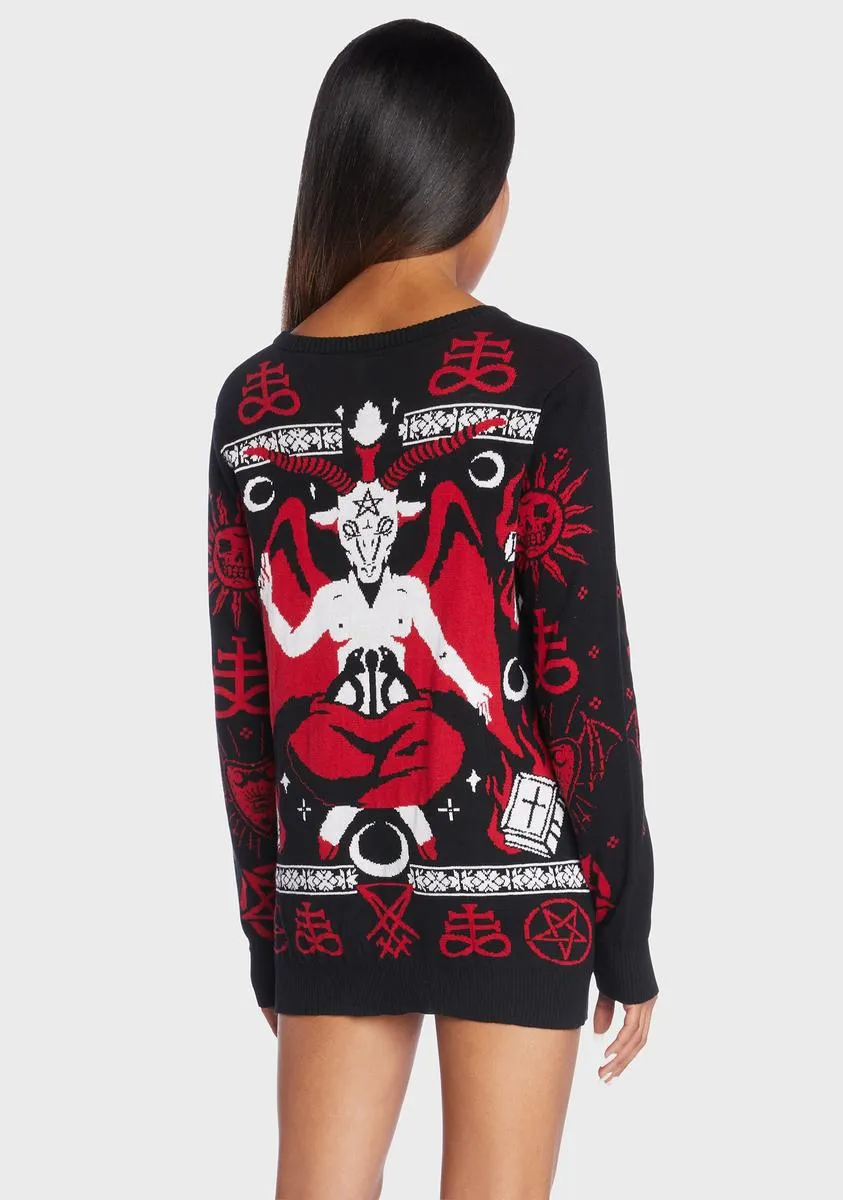 Baphoclaus Satanic Xmas Sweater sold by Dolls Kill product image thumbnail 5